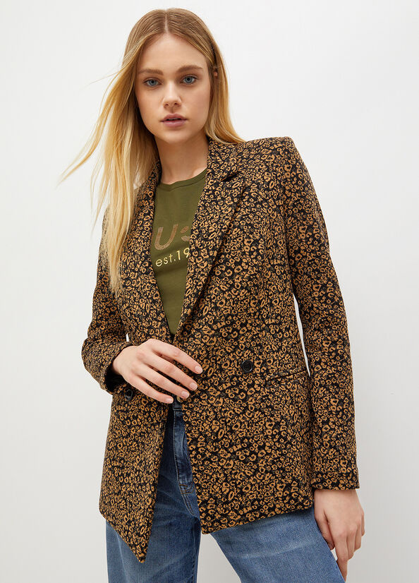 Copper Women's Liu Jo Animal-Print Jersey Blazer Jackets | FTY-530964