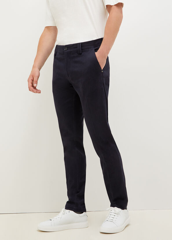 Dark Blue Men's Liu Jo Slim Fit Chinos Pants | XRO-209754