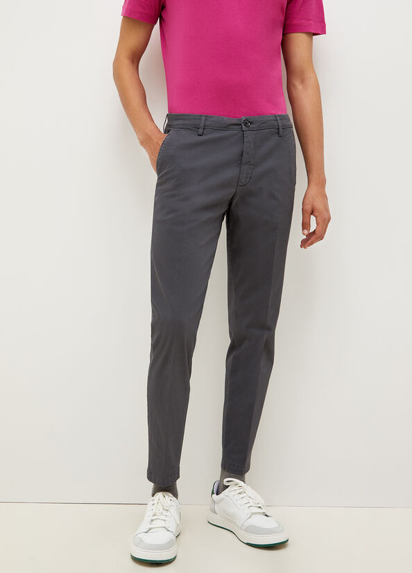 Dark Grey Men's Liu Jo Super Slim Chino Pants | XQR-809537