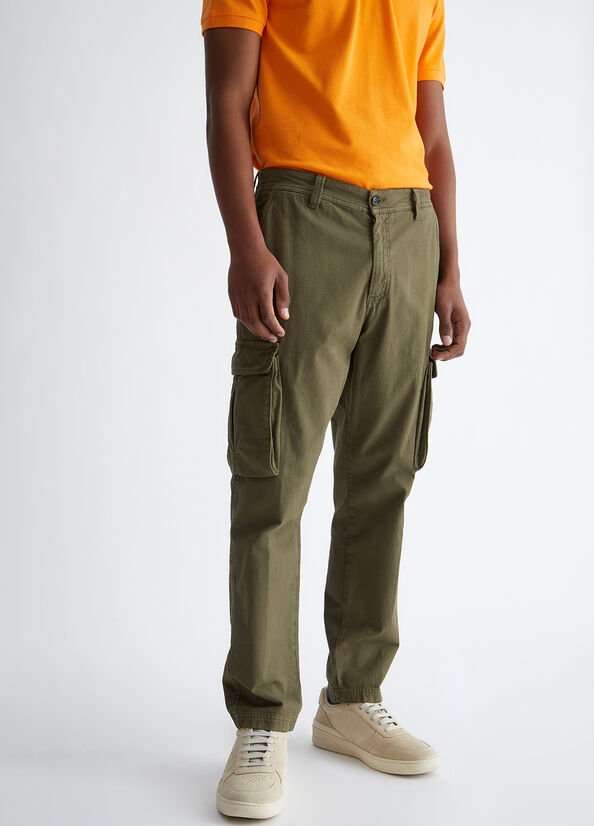 Green Men's Liu Jo Regular Fit Cargo Pants | VOD-468523