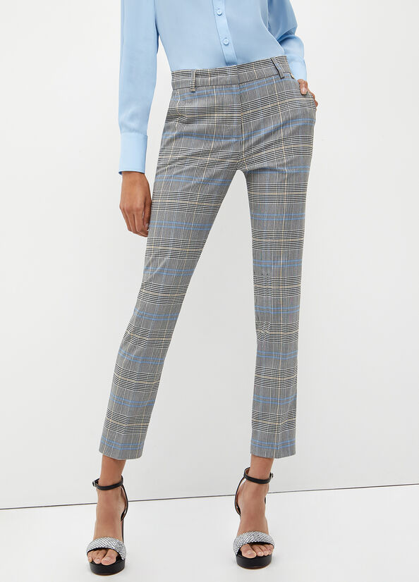 Grey Women's Liu Jo Glen Plaid Pants | AVQ-218605