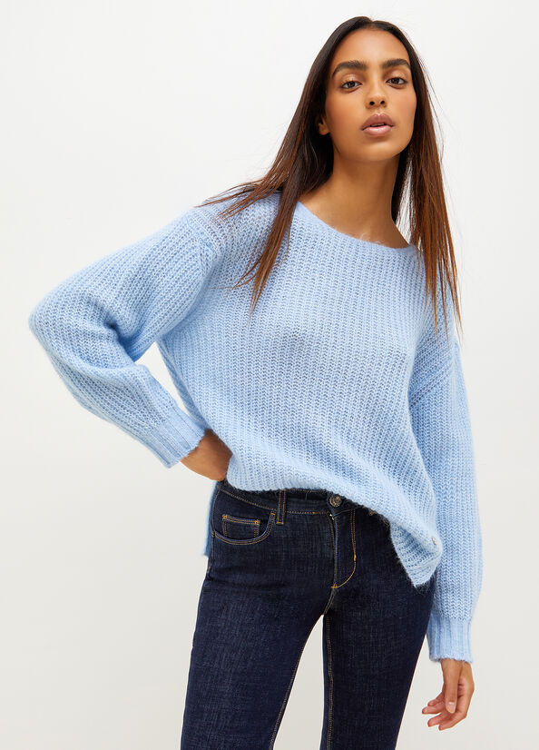 Light Blue Women's Liu Jo Wool Blend Sweaters | LBQ-503942