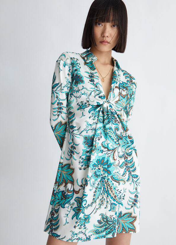 Light Turquoise Women's Liu Jo Eco-Friendly Paisley Dress | MBT-486912