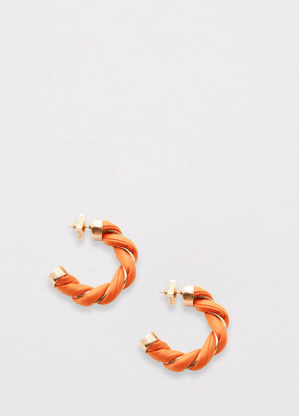 Orange Women's Liu Jo Torchon Effect Hoop Earrings Jewelry | XFG-247951