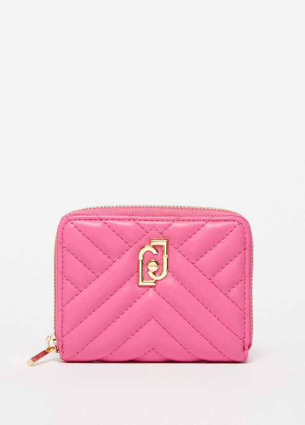 Pink Women's Liu Jo Large Eco-Friendly Quilted Wallets | SLY-980637