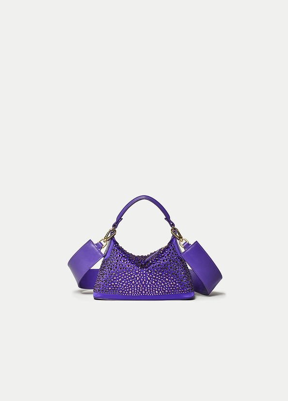 Purple Women's Liu Jo Mini Hobo With Gemstones Crossbody Bags | QSA-065413