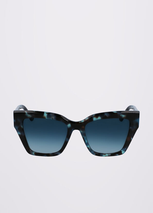 Turquoise Women's Liu Jo Rectangular Sunglasses | CQP-932580