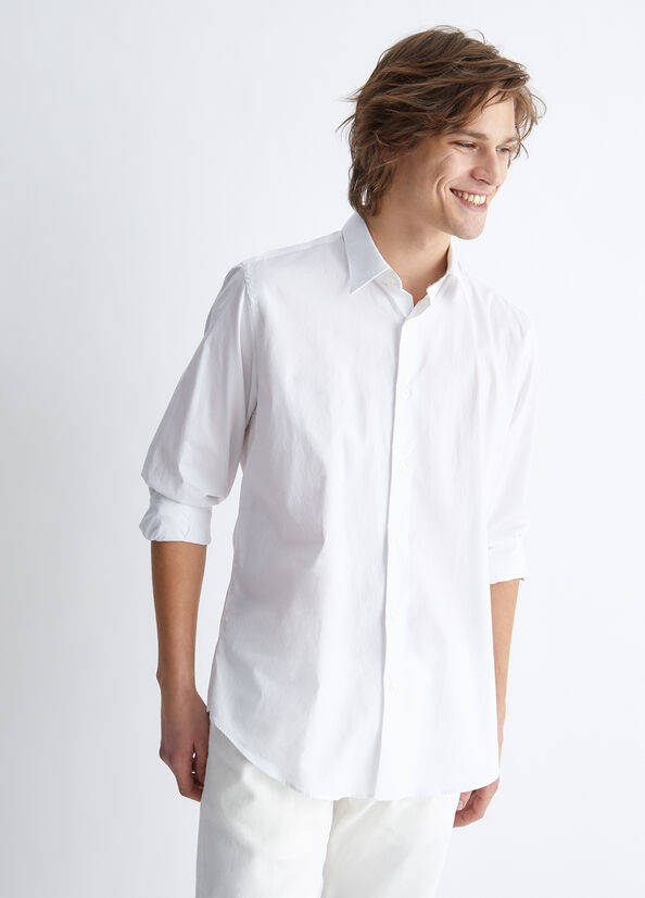 White Men's Liu Jo Slim Fit Shirts | WNY-321978