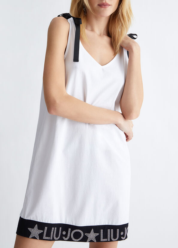 White Women's Liu Jo Eco-Friendly With Logo Dress | BUD-195863