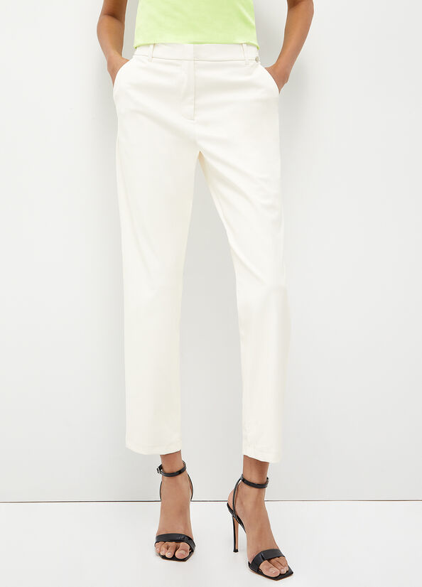 White Women's Liu Jo Fabric Pants | DGQ-392085