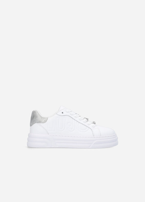 White Women's Liu Jo Platform With Jewel Details Sneakers | LGA-362894